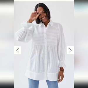 Maeve Smocked Tunic Buttondown Sz S Semi New